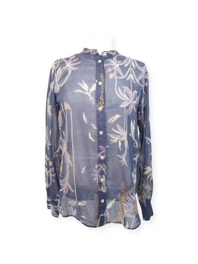 Hartford Women's Clarisse Woven Shirt In Navy & Raw White In Blue