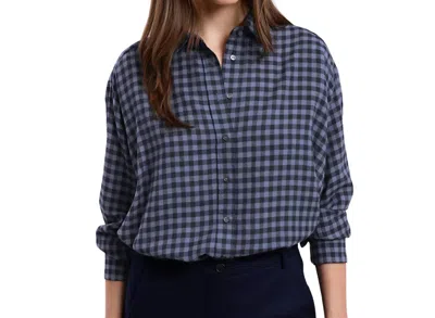 Hartford Woven Plaid Long Sleeve Shirt In Blue