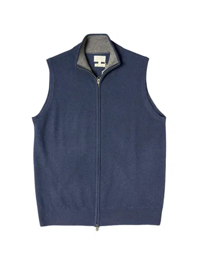 Hartford Zip-up Sweater Vest In Blue