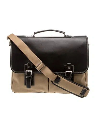 Pre-owned Hartmann Canvas Messenger Bag In Brown