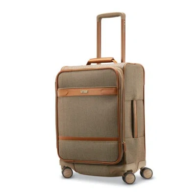 Hartmann Herringbone Deluxe Expandable 20" Carry On Spinner Luggage In Brown