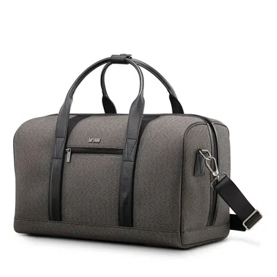 Hartmann Herringbone Deluxe Weekend Duffel In Black Herringbone