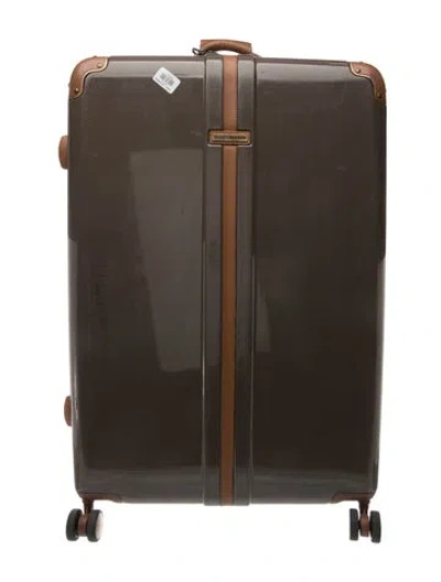 Pre-owned Hartmann Men's Acetate Pattern Roller Luggage In Brown