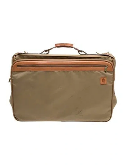 Pre-owned Hartmann Nylon Leather Trim Carry-on In Green