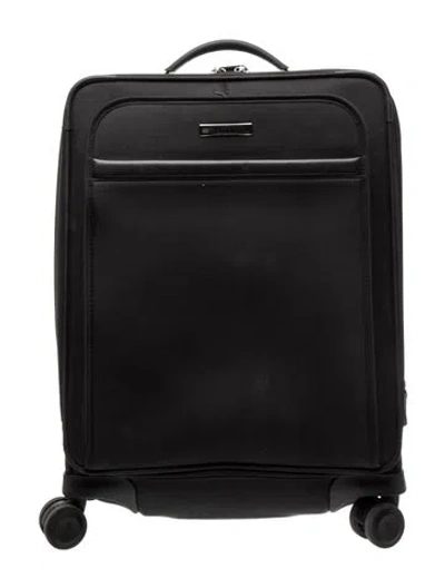 Pre-owned Hartmann Nylon Leather-trimmed Suitcase In Black