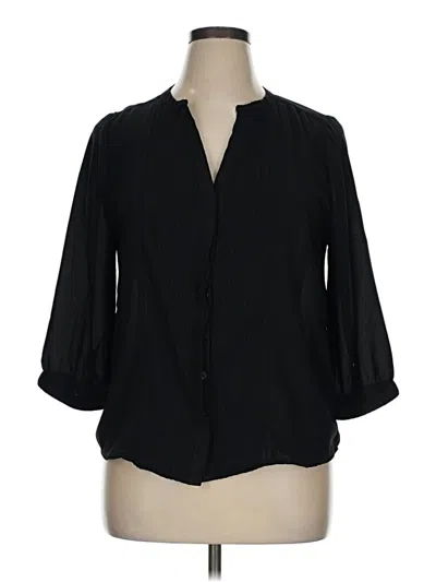 Pre-owned Harve Benard 3/4 Sleeve Blouse In Black