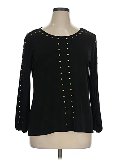 Pre-owned Harve Benard 3/4 Sleeve Blouse In Black
