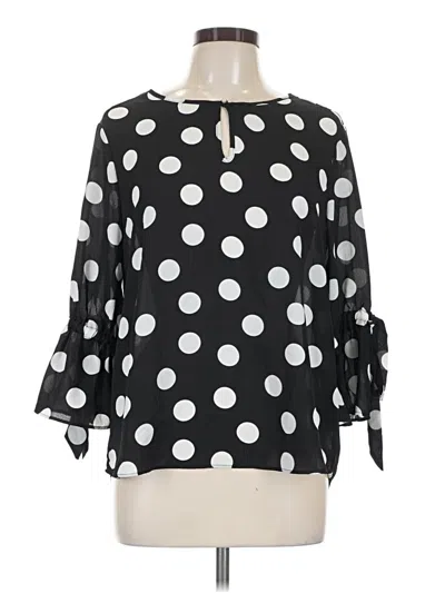 Pre-owned Harve Benard 3/4 Sleeve Blouse In Black