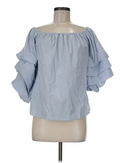 Pre-owned Harve Benard 3/4 Sleeve Blouse In Blue