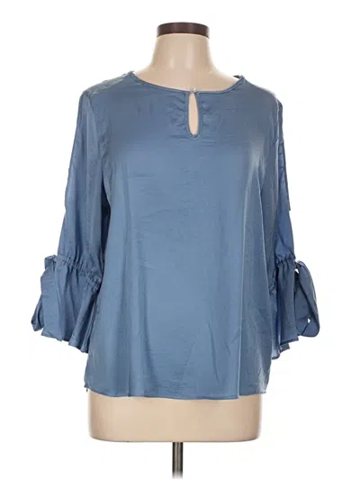 Pre-owned Harve Benard 3/4 Sleeve Blouse In Blue