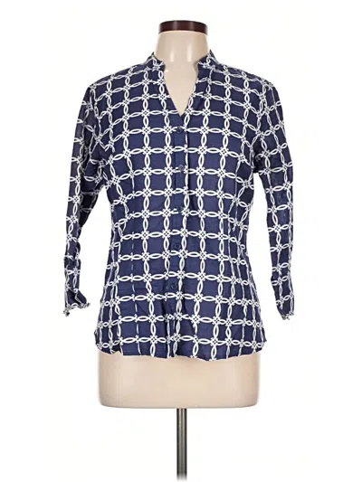 Pre-owned Harve Benard 3/4 Sleeve Blouse In Blue