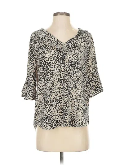 Pre-owned Harve Benard 3/4 Sleeve Blouse In Brown