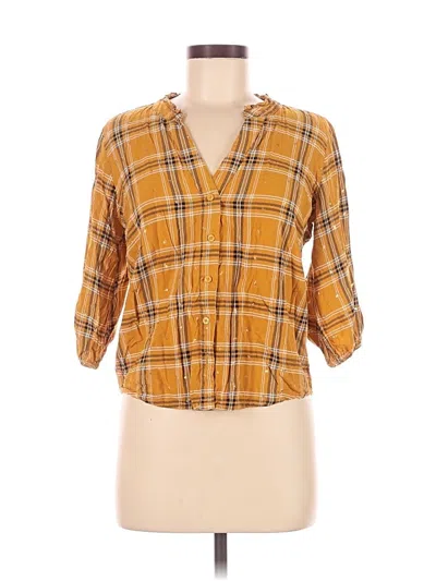 Pre-owned Harve Benard 3/4 Sleeve Blouse In Brown