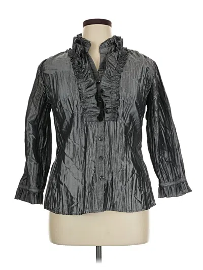 Pre-owned Harve Benard 3/4 Sleeve Blouse In Gray