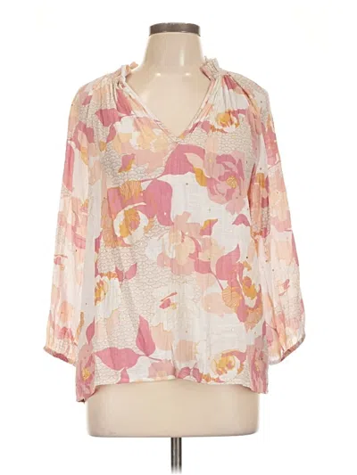 Pre-owned Harve Benard 3/4 Sleeve Blouse In Pink