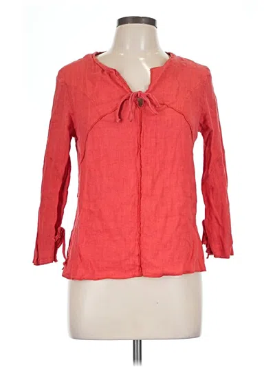 Pre-owned Harve Benard 3/4 Sleeve Blouse In Red