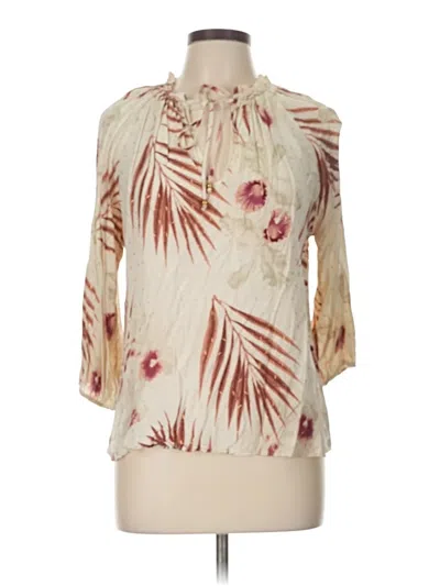 Pre-owned Harve Benard 3/4 Sleeve Blouse In White