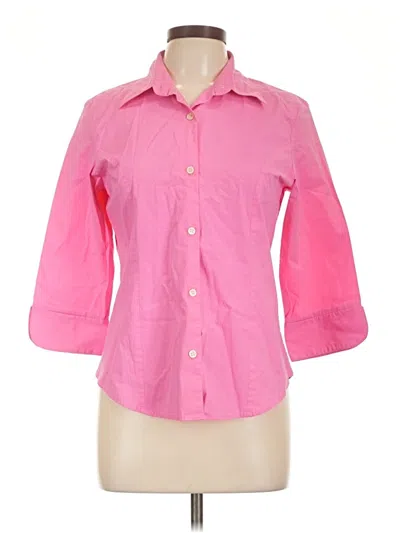 Pre-owned Harve Benard 3/4 Sleeve Button Down Shirt In Pink