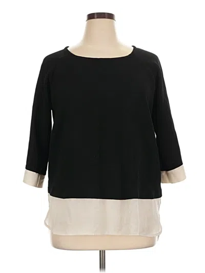 Pre-owned Harve Benard 3/4 Sleeve Top Black Boatneck Tops