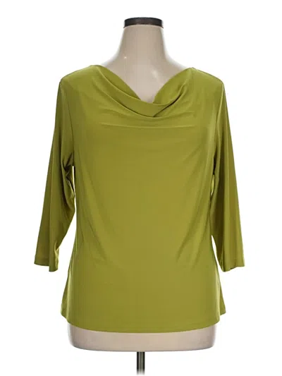 Pre-owned Harve Benard 3/4 Sleeve Top Green Cowl Neck Tops