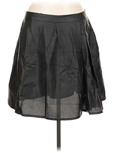 Pre-owned Harve Benard Faux Leather Skirt In Black