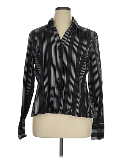 Pre-owned Harve Benard Long Sleeve Blouse In Black