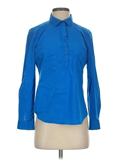 Pre-owned Harve Benard Long Sleeve Blouse In Blue