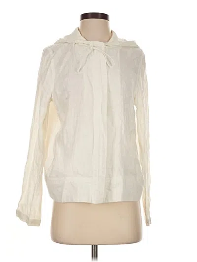 Pre-owned Harve Benard Long Sleeve Blouse In Ivory