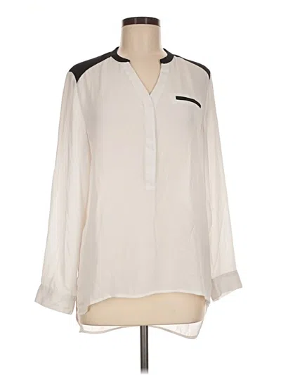 Pre-owned Harve Benard Long Sleeve Blouse In Ivory
