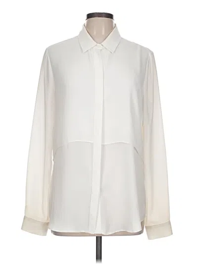 Pre-owned Harve Benard Long Sleeve Blouse In White