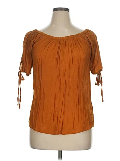 Pre-owned Harve Benard Short Sleeve Blouse In Orange