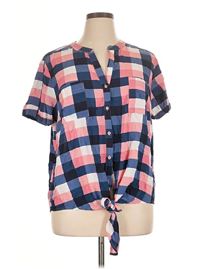 Pre-owned Harve Benard Short Sleeve Blouse In Pink