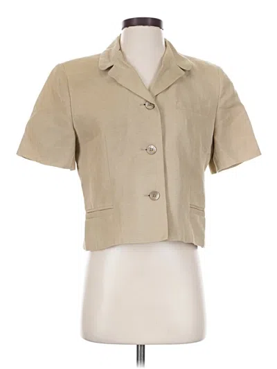 Pre-owned Harve Benard Short Sleeve Blouse In Tan
