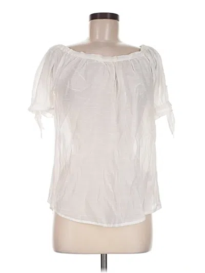 Pre-owned Harve Benard Short Sleeve Blouse In White
