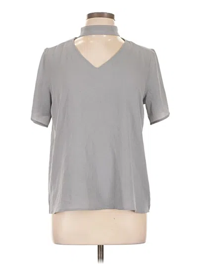 Pre-owned Harve Benard Short Sleeve Top Gray V-neck Tops