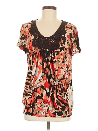 Pre-owned Harve Benard Short Sleeve T-shirt In Brown
