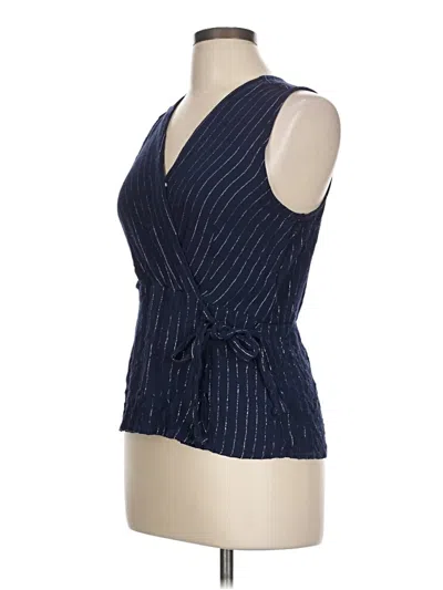 Pre-owned Harve Benard Sleeveless Blouse In Blue