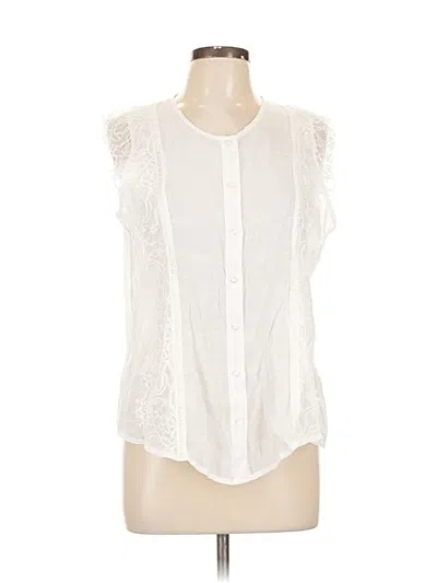 Pre-owned Harve Benard Sleeveless Blouse In White