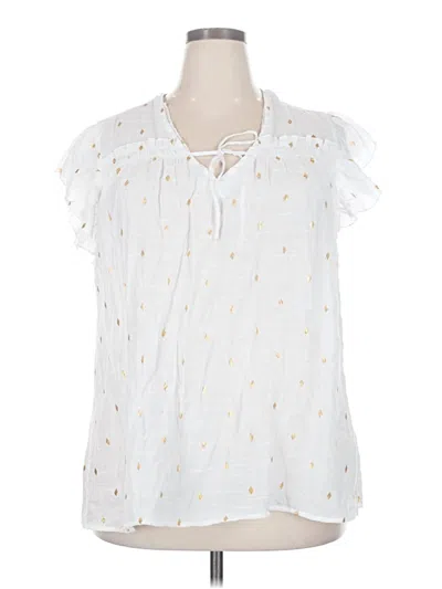 Pre-owned Harve Benard Sleeveless Blouse In White
