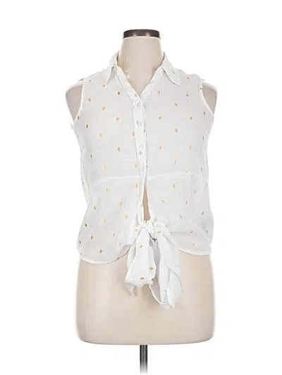 Pre-owned Harve Benard Sleeveless Button Down Shirt In White