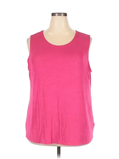 Pre-owned Harve Benard Sleeveless Top Pink Scoop Neck Tops