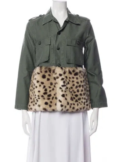 Pre-owned Harvey Faircloth Animal Print Jacket In Green