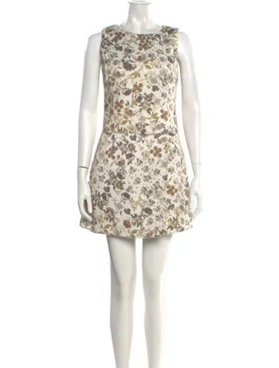 Pre-owned Harvey Faircloth Animal Print Mini Dress In Neutral