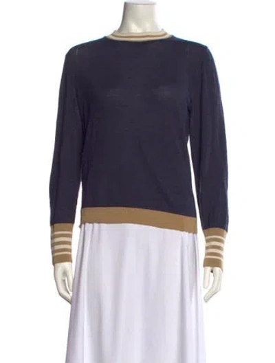 Pre-owned Harvey Faircloth Bateau Neckline Sweater In Blue
