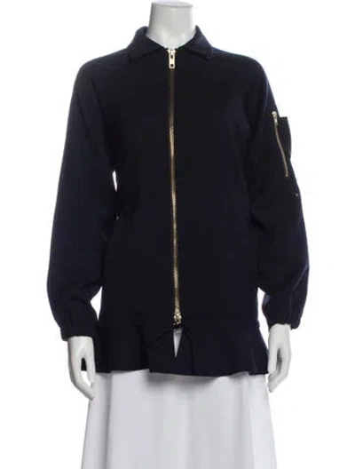 Pre-owned Harvey Faircloth Bomber Jacket In Blue