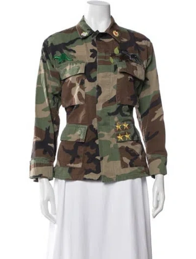 Pre-owned Harvey Faircloth Camouflage Print Utility Jacket In Green