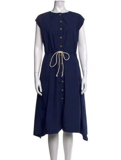 Pre-owned Harvey Faircloth Crew Neck Long Dress In Blue