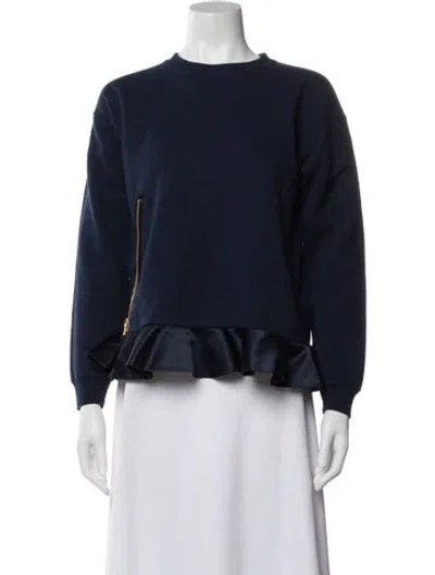 Pre-owned Harvey Faircloth Crew Neck Long Sleeve Sweatshirt In Blue