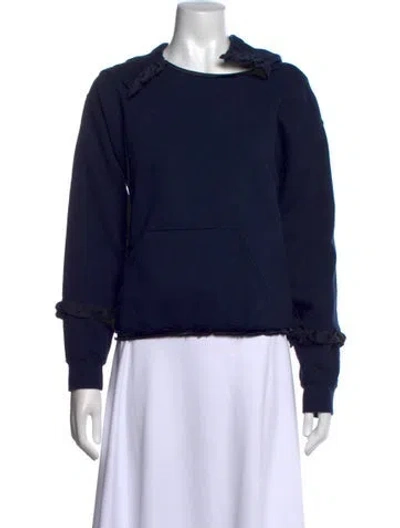 Pre-owned Harvey Faircloth Crew Neck Long Sleeve Sweatshirt In Blue