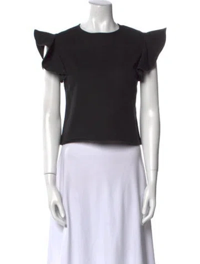 Pre-owned Harvey Faircloth Crew Neck Short Sleeve Crop Top In Black